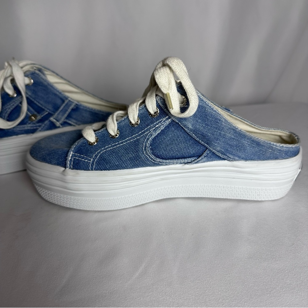 Beverly Hills Polo Club Denim Slip-On Platform Sneakers women’s size 8.5 90s - Picture 10 of 11
